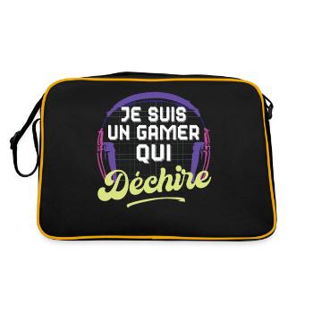 Je suis un Gamer Qui Déchire cadeau Ado Gaming - Sac Retro - noir/or - Dos