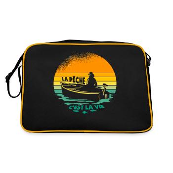 La Pêche C'est la Vie, idee gift dad fisherman - Retro Bag - black/gold - Back
