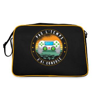 Pas L'Temps J'ai Console Gaming Ado Gamer - Sac Retro - noir/or - Dos