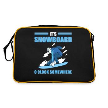It's Snowboard O'Clock Somewhere Snowboarding - Retro Bag - black/gold - Back