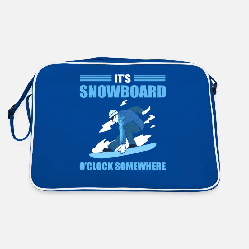 It's Snowboard O'Clock Somewhere Snowboarding Retro Bag
