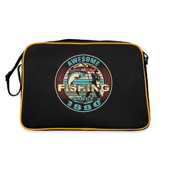 Génial depuis 1990. Angel, l’anniversaire du pêcheur - Sac Retro - noir/or - Dos