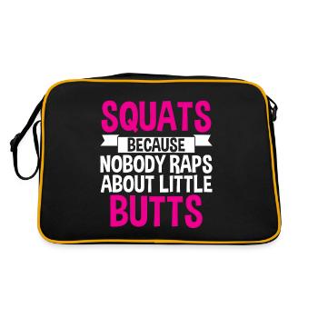 Squats Because Nobody Raps About Little Butts - Retro Tasche - Schwarz/Gold - Hinten