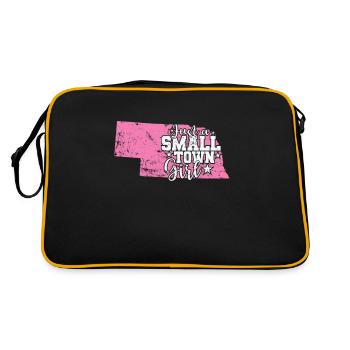 Nebraska Just a Small Town Girl USA America - Retro Bag - black/gold - Back