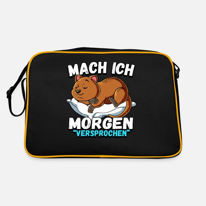 Mach Ich Morgen Versprochen Quokka Retro Tasche