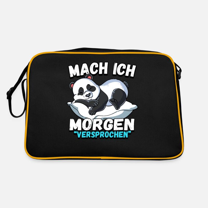 Mach Ich Morgen Versprochen Panda Retro Tasche