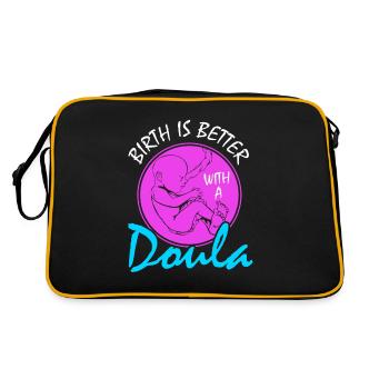 Better with a - Retro Bag - black/gold - Back