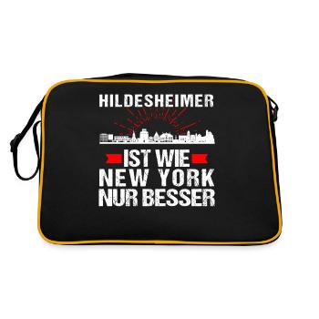 Hildesheim Ist Wie New York Nur Besser - Retro Tasche - Schwarz/Gold - Hinten