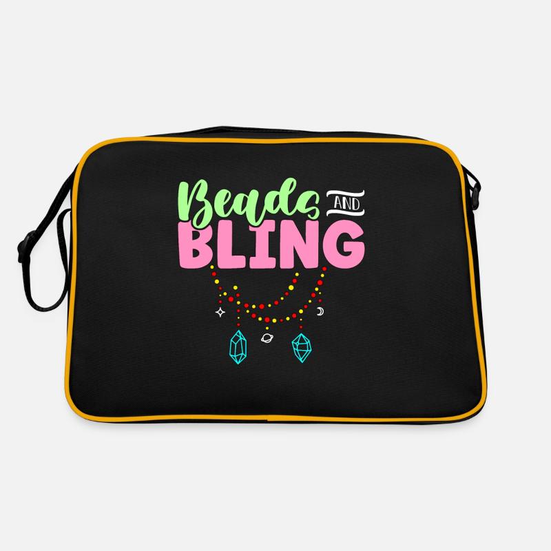 Beading Beads And Bling Beadwork Jewelry Beader - Retro Tasche - Schwarz/Gold