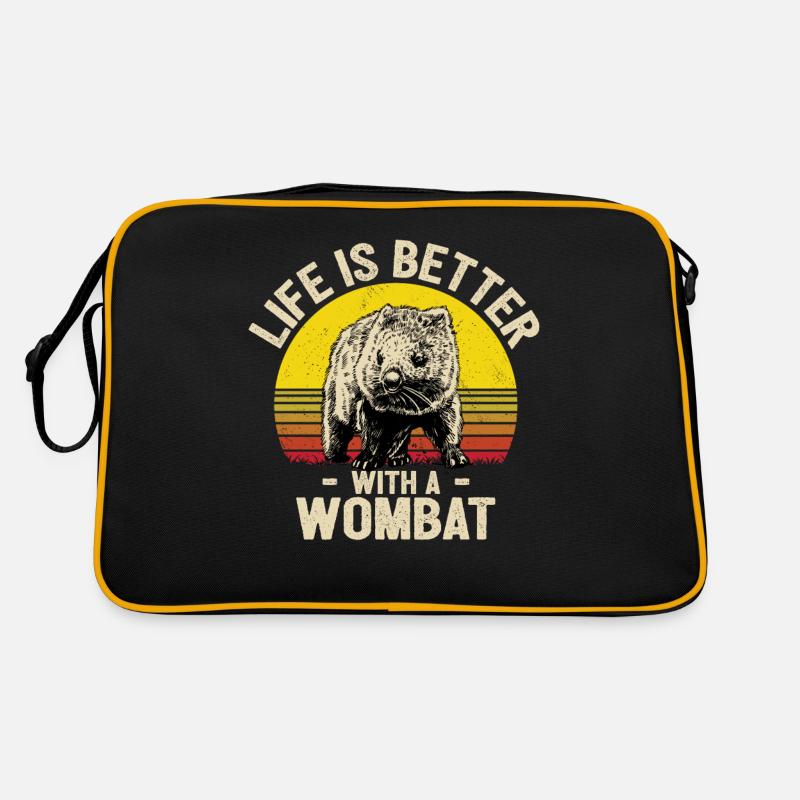 Wombat - Retro Tasche - Schwarz/Gold