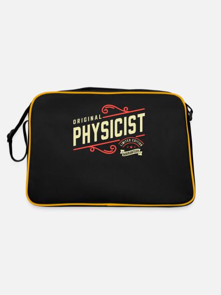 Physicist Funny Job Title Profession - Retro Bag - black/gold - Back