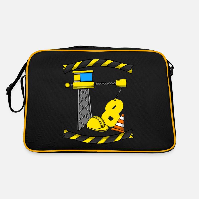 Construction Birthday Crane Worker 8th Birthday Retro Bag
