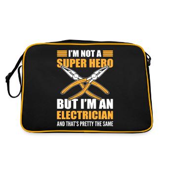 I’m Not a Super Hero but I’m an Electrician - Retro Tasche - Schwarz/Gold - Hinten