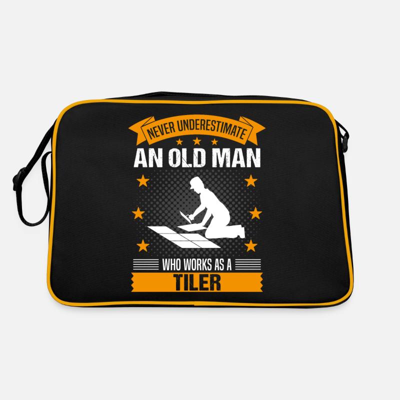 Fliesenleger Alter Mann Spruch Herren Geschenk Retro Tasche