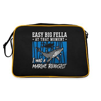 Marine Biology Easy Big Fella Loves Ocean Science - Retro Bag - black/gold - Back