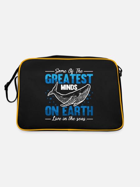 Marine Biology Some Of The Greatest Ocean Science - Retro Tasche - Schwarz/Gold - Hinten