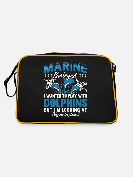 Marine Biologist I Wanted To Play Marine Science - Retro Tasche - Schwarz/Gold - Hinten