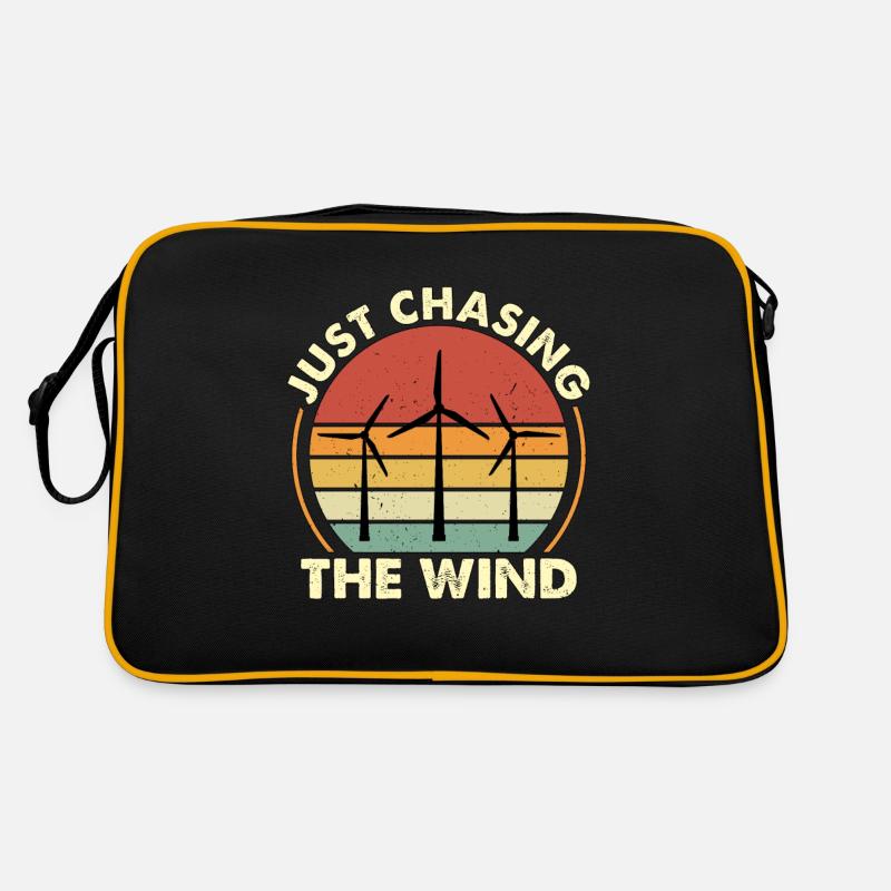 Wind Turbine Tech Just Chasing The Wind Technician Retro Tasche