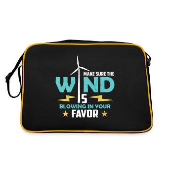 La technologie des éoliennes s’assure que l’énergie éolienne verte - Sac Retro - noir/or - Dos