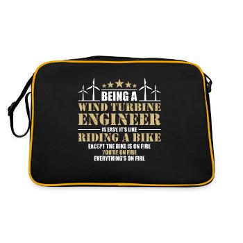 Wind Turbine Tech Being A Wind Turbine Technician - Retro Tasche - Schwarz/Gold - Hinten
