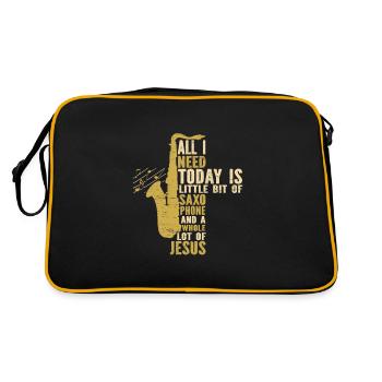 Saxophone Jesus Jazz Musicien Saxophoniste - Sac Retro - noir/or - Dos