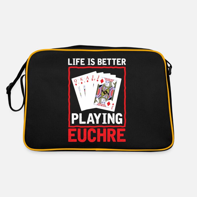 Life Better Playing Euchre - Euchre Player Card Retro Tasche