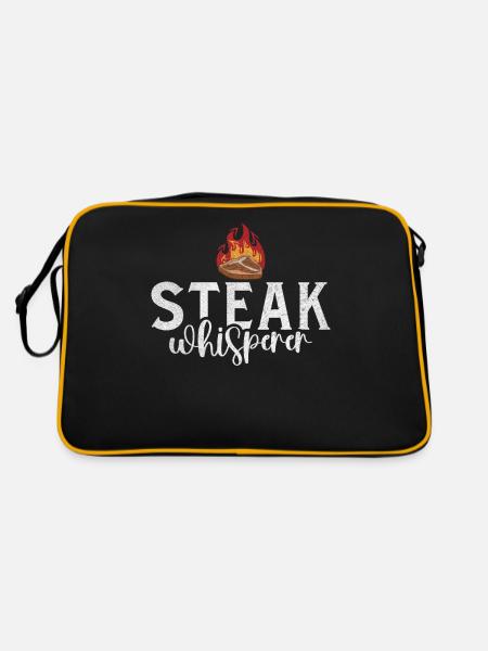 Steak Lover Steak Gift - Retro Bag - black/gold - Back