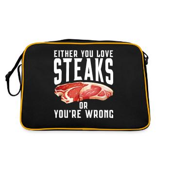 Steak Lover Steak Cadeau - Sac Retro - noir/or - Dos