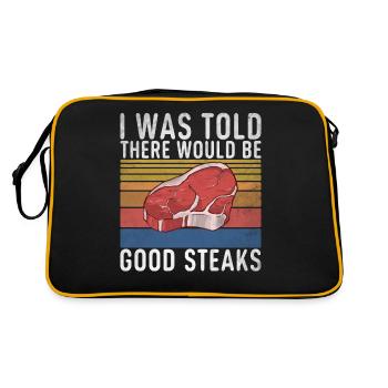 Cadeau de steak amateur de steak - Sac Retro - noir/or - Dos