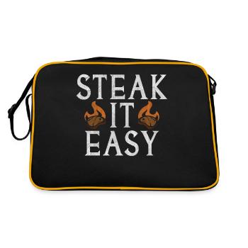 Steak Lover Steak Cadeau - Sac Retro - noir/or - Dos