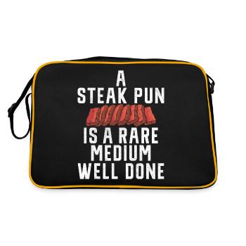 Steak Lover Steak Cadeau - Sac Retro - noir/or - Dos
