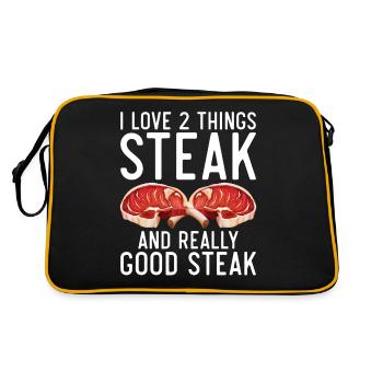 Cadeau de steak amateur de steak - Sac Retro - noir/or - Dos