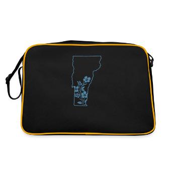 Contour de la carte du Vermont avec Flowers USA Amérique - Sac Retro - noir/or - Dos