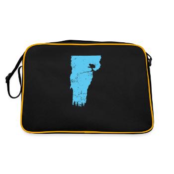 Vermont Carte Contour Ski USA Amérique - Sac Retro - noir/or - Dos