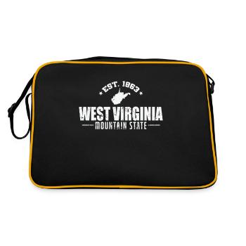 West Virginia Est. 1863 Mountain State USA - Retro Bag - black/gold - Back
