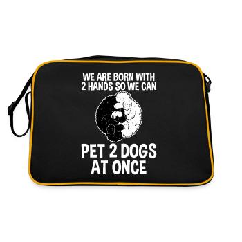 Nous sommes nés avec 2 mains afin que nous puissions caresser 2 chiens 2 - Sac Retro - noir/or - Dos