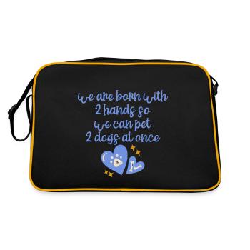 Nous sommes nés avec 2 mains afin que nous puissions caresser 2 chiens 4 - Sac Retro - noir/or - Dos