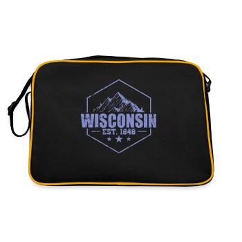 Wisconsin est. 1848 États-Unis État - Sac Retro - noir/or - Dos