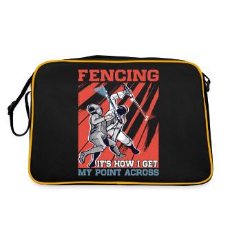 Fencing, It's How I Get My Point Across - Retro Tasche - Schwarz/Gold - Hinten