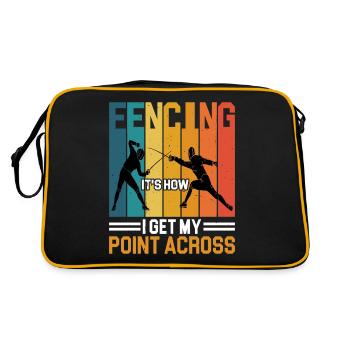 Fencing, It's How I Get My Point Across 2 - Retro Tasche - Schwarz/Gold - Hinten