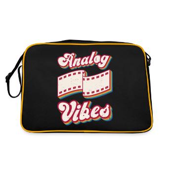 Retro Photographer Vintage Analog Vibes - Retro Tasche - Schwarz/Gold - Hinten