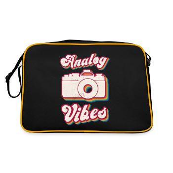 Retro Photographer Vintage Analog Vibes - Retro Tasche - Schwarz/Gold - Hinten
