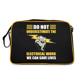 Dont Underestimate Electrical Work We Safe Lives - Retro Bag - black/gold - Back