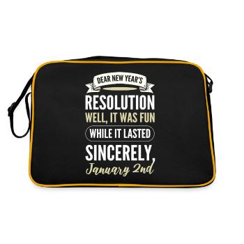 Chère nouvelle résolution, joyeux réveillon du Nouvel An - Sac Retro - noir/or - Dos