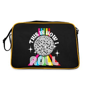 Retro Groovy Disco Balls Club Funny Vintage Part - Sac Retro - noir/or - Dos