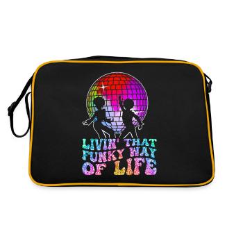 Vintage Retro Disco Fever Lifes Groovy Party Club - Retro Bag - black/gold - Back