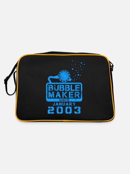 Plongeur Birthday Bubblemaker depuis janvier 2003 - Sac Retro - noir/or - Dos