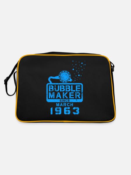 Diver Birthday Bubblemaker since March 1963 - Retro Bag - black/gold - Back