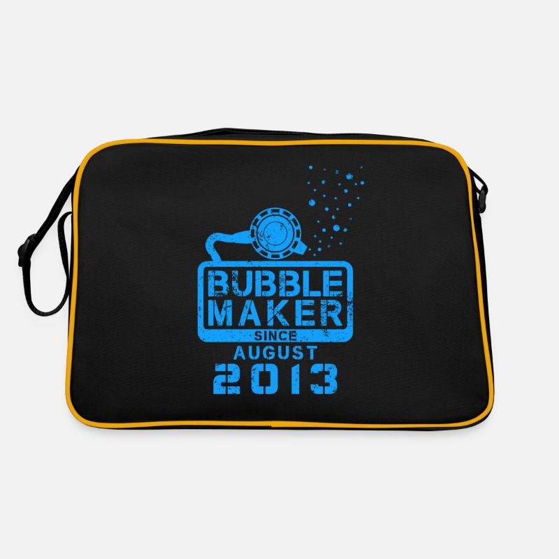 Taucher Geburtstag Bubblemaker seit August 2013 Retro Tasche
