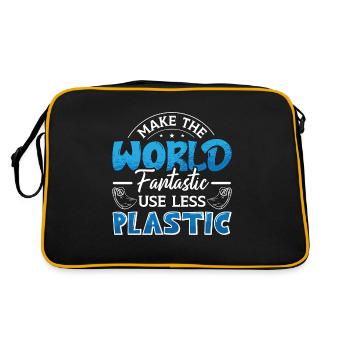 Climate Change Make The World Fantastic Awareness - Retro Tasche - Schwarz/Gold - Hinten